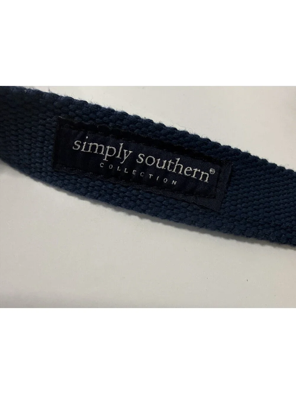 Men's Size 36 Simply Southern Collection Bow Tie Patterned Canvas/Leather Belt